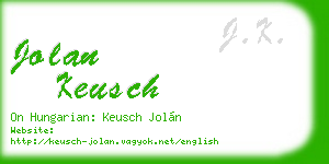 jolan keusch business card